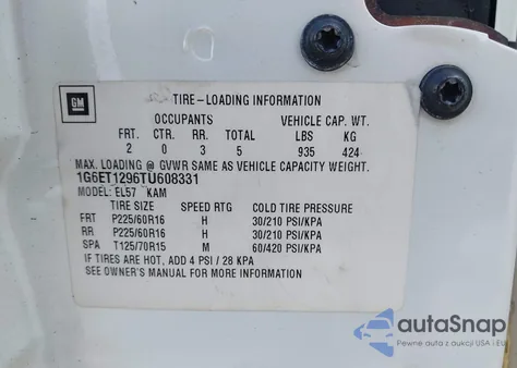 1996 Cadillac Eldorado Touring z USA, uszkodzony, nr VIN 1G6ET1296TU608331